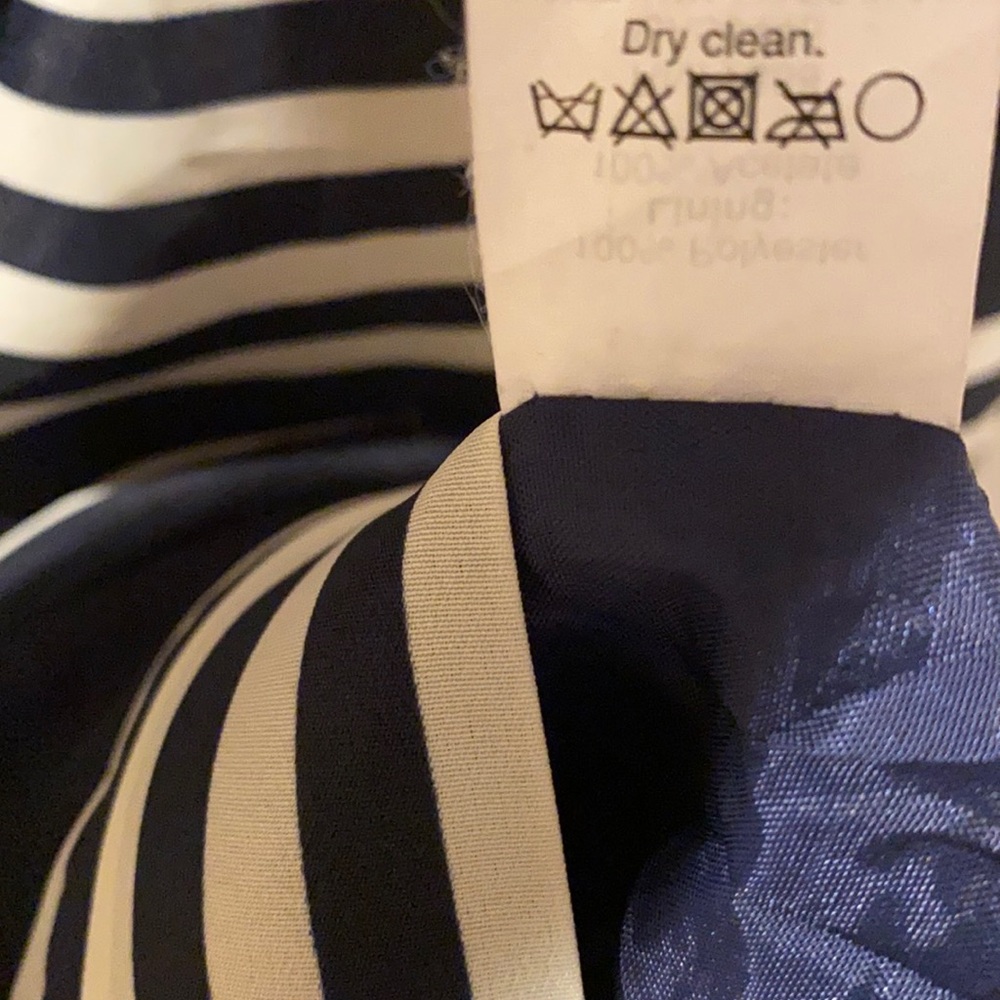 J. Crew Blouson Mini Dress in navy blue and white stripes straps 8 - Picture 11 of 16